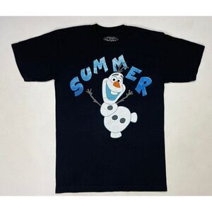 Disney Frozen Olaf Summer Movie Graphic T-shirt Women Small Black Short Sleeve